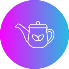 Teapot Gradient Circle Line Inverted Icon