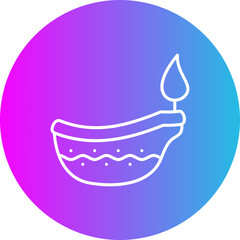 Oil Lamp Gradient Circle Line Inverted Icon