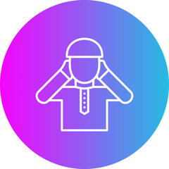 Adzan Gradient Circle Line Inverted Icon