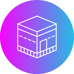 Kaaba Gradient Circle Line Inverted Icon