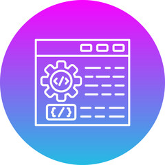 Web Development Gradient Circle Line Inverted Icon
