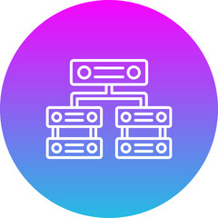 Servers Gradient Circle Line Inverted Icon