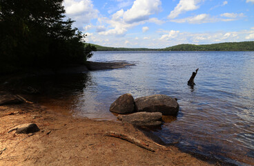 Small lakeside beach in Algonquin National Park, Ontario