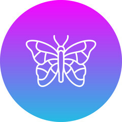 Butterfly Gradient Circle Line Inverted Icon