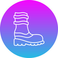 Rain Boots Gradient Circle Line Inverted Icon