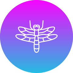Dragonfly Gradient Circle Line Inverted Icon