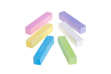 colored chalks isolated