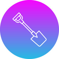 Shovel Gradient Circle Line Inverted Icon