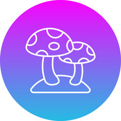 Mushroom Gradient Circle Line Inverted Icon