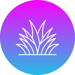 Grass Leaves Gradient Circle Line Inverted Icon