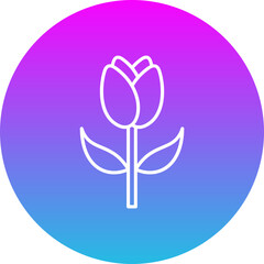 Tulip Gradient Circle Line Inverted Icon