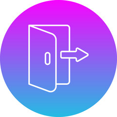 Logout Gradient Circle Line Inverted Icon