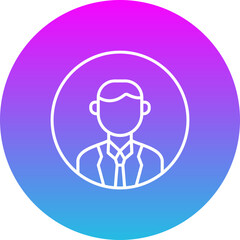 Profile Gradient Circle Line Inverted Icon