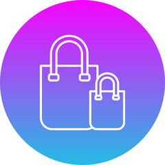 Shopping Bag Gradient Circle Line Inverted Icon