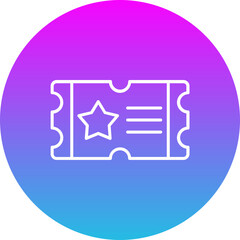 Ticket Gradient Circle Line Inverted Icon