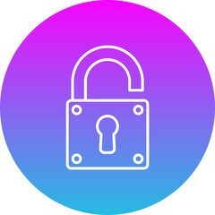 Unlock Gradient Circle Line Inverted Icon