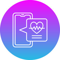 Heart Rate Gradient Circle Line Inverted Icon