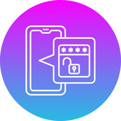 Unlock Gradient Circle Line Inverted Icon