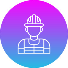 Worker Gradient Circle Line Inverted Icon