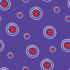 Salami in onion rings in space. Seamless pattern. Vector illustration