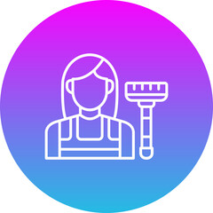 Maid Gradient Circle Line Inverted Icon