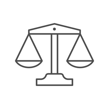 recommend clip art: Weighing scales line outline icon