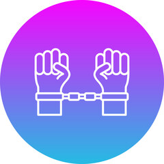 Slavery Gradient Circle Line Inverted Icon