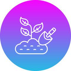 Planting Gradient Circle Line Inverted Icon