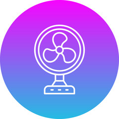 Stand Fan Gradient Circle Line Inverted Icon