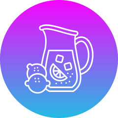 Lemonade Gradient Circle Line Inverted Icon
