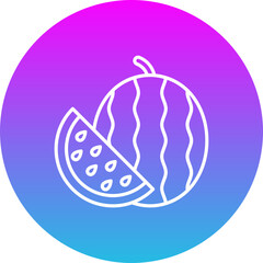 Watermelon Gradient Circle Line Inverted Icon