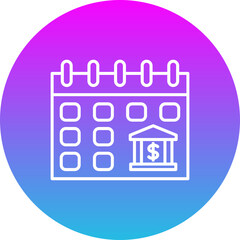 Calendar Gradient Circle Line Inverted Icon