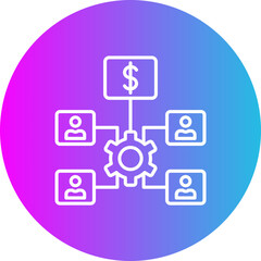 Organization Gradient Circle Line Inverted Icon