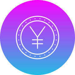 Yen Gradient Circle Line Inverted Icon