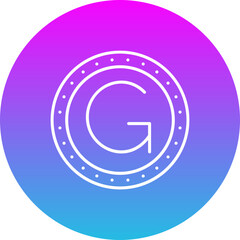 Haiti Gradient Circle Line Inverted Icon