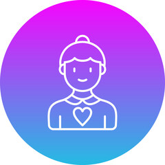 Grandmother Gradient Circle Line Inverted Icon