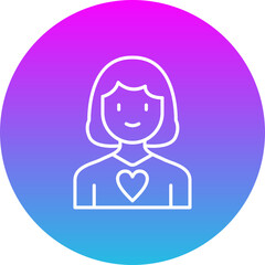 Mother Gradient Circle Line Inverted Icon
