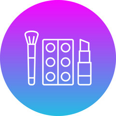 Make Up Gradient Circle Line Inverted Icon