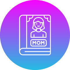 Book Gradient Circle Line Inverted Icon