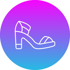 Sandal Gradient Circle Line Inverted Icon
