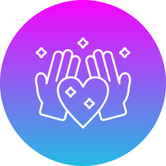 Love Gradient Circle Line Inverted Icon