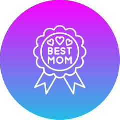 Badge Gradient Circle Line Inverted Icon