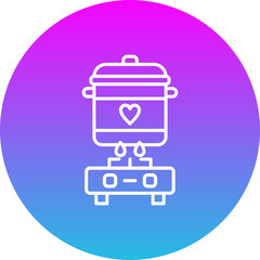Cooking Gradient Circle Line Inverted Icon