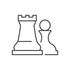 Chess pieces line outline icon