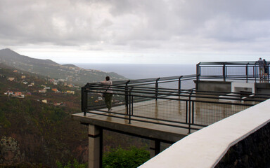 Rainy day at the observation deck of the island of La Palma.Canary Islands.