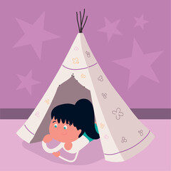 girl in the teepee © djvstock