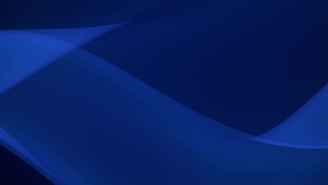 3D animation - Dark blue abstract background of a smooth wavy shape with looped motion