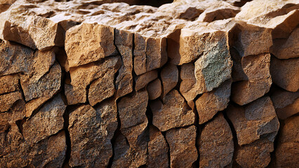 abstract brown rock stone wall texture background, 3d render, 3d illustration