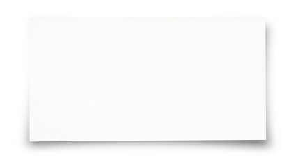 White sheet of paper with shadow on white background