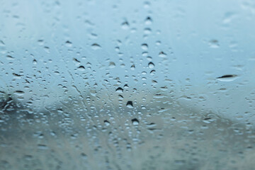 Water droplets on window